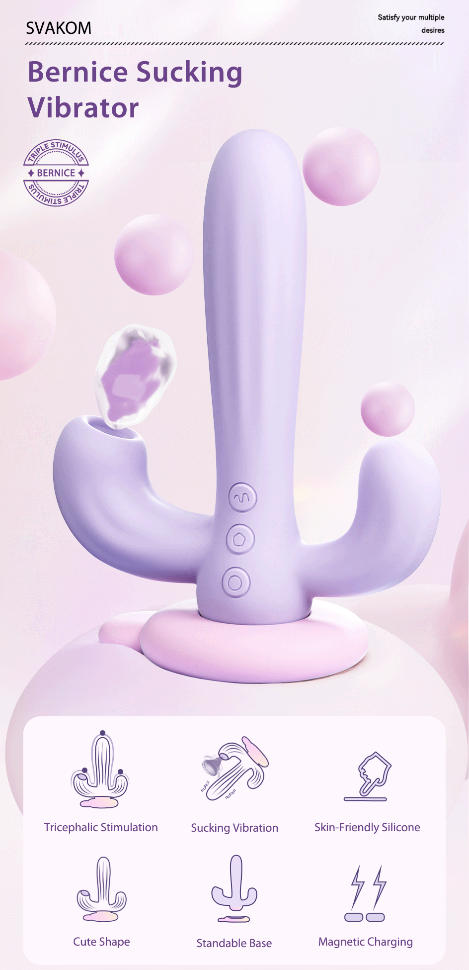 Dương Vật Giả 3 Đầu Cao Cấp Rung Mút Kích Thích Mạnh Mẽ