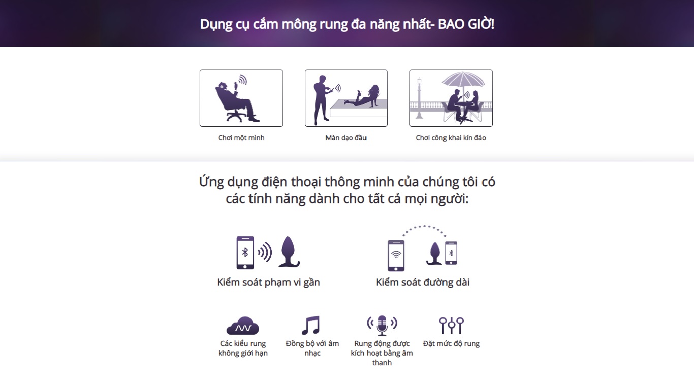Phích Cắm Rung Hậu Môn Mạnh Nhất Kết Nối App Chat Lovense