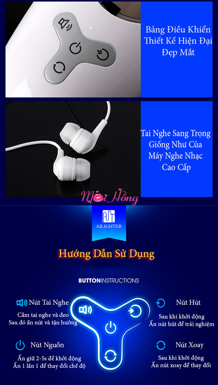  Bán Máy Thủ Dâm Âm Đạo Giả Tự Động Xoay 360 Độ - Dán Tường Siêu Sướng - Ailighter JUICER hàng xách tay