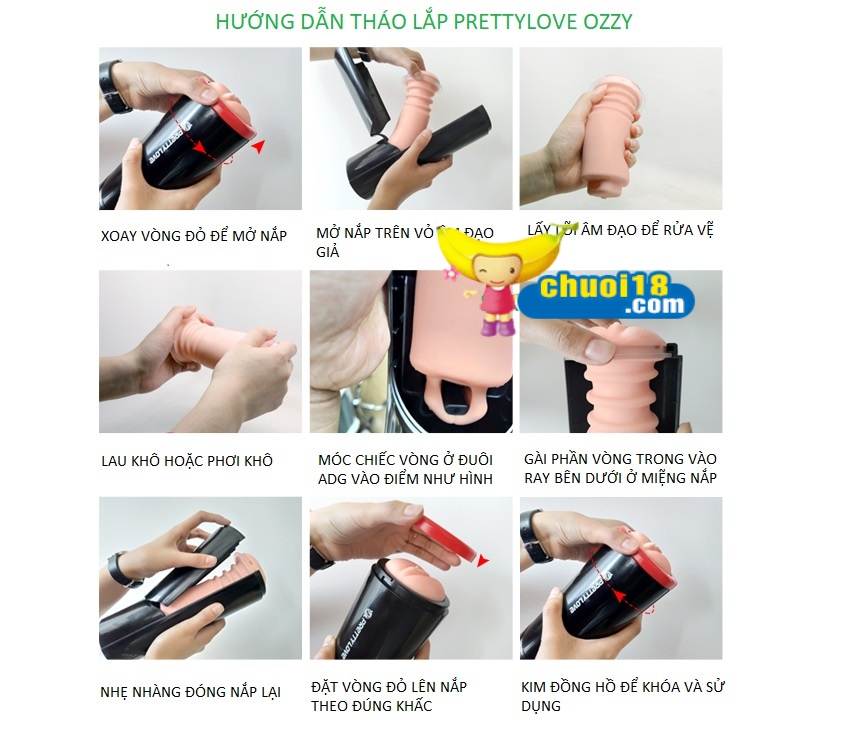  Địa chỉ bán Âm Đạo Giả Thủ Dâm Tự Động Thụt - Prettylove Ozzy chính hãng