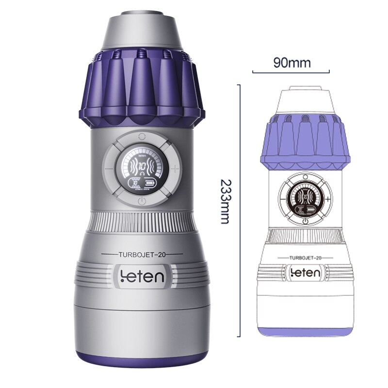 Âm Đạo Giả Rung Mút Leten TurboJet-20 Co Bóp Rên Mạnh Mẽ