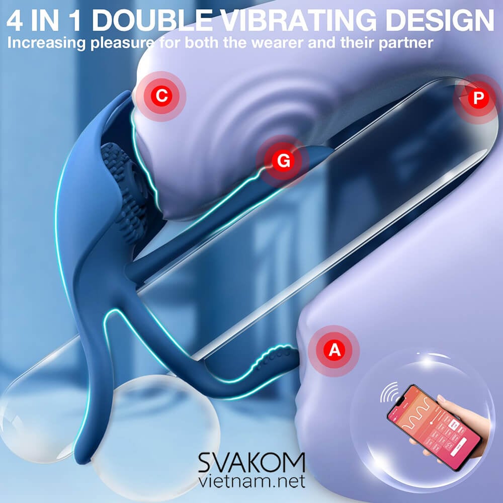  Shop bán Cock Ring SVAKOM Barzillai - Vòng Đeo Dương Vật Kích Thích 4 Điểm Nhạy Cảm Điều Khiển Qua Ứng Dụng chính hãng