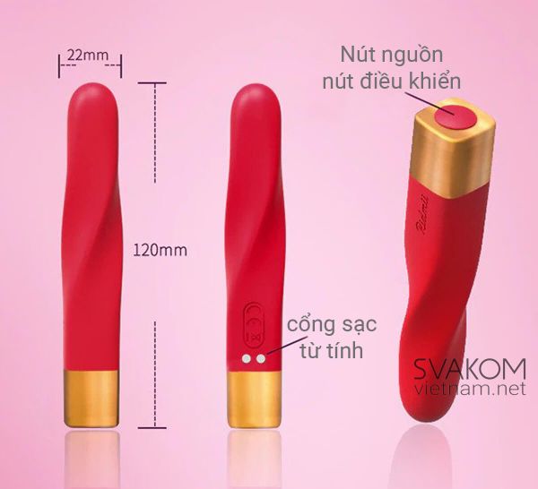  Review SVAKOM Finn thanh rung kích thích ngụy trang thỏi son gân xoắn cao cấp