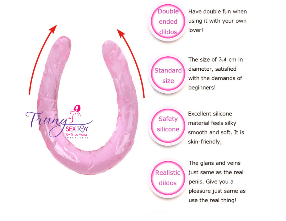 Dương vật giả hai đầu cao cấp dành cho les thỏa mãn kích thích Dương vật giả hai đầu cao cấp dành cho les thỏa mãn kích thích