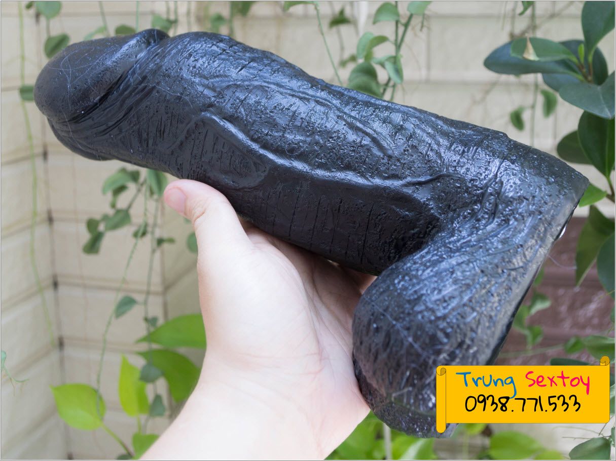 Dương vật giả cỡ lớn màu đen siêu mềm mịn kích thích mạnh