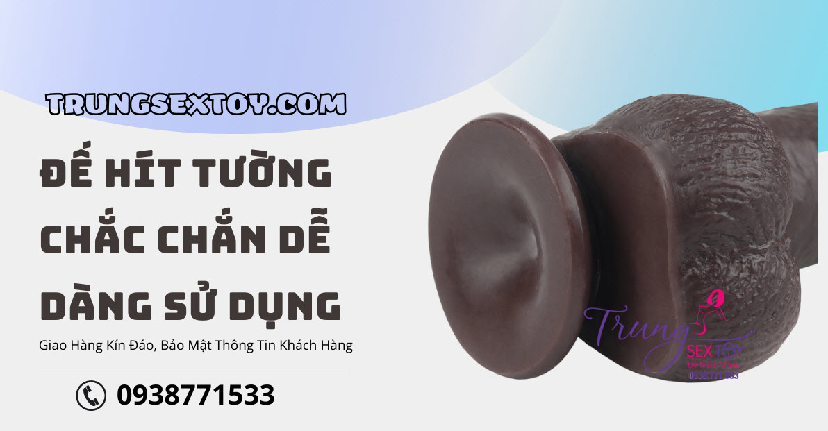 Kho sỉ Dương vật giả gắn tường 2 lớp Lovetoy da trượt 23cm  hàng xách tay