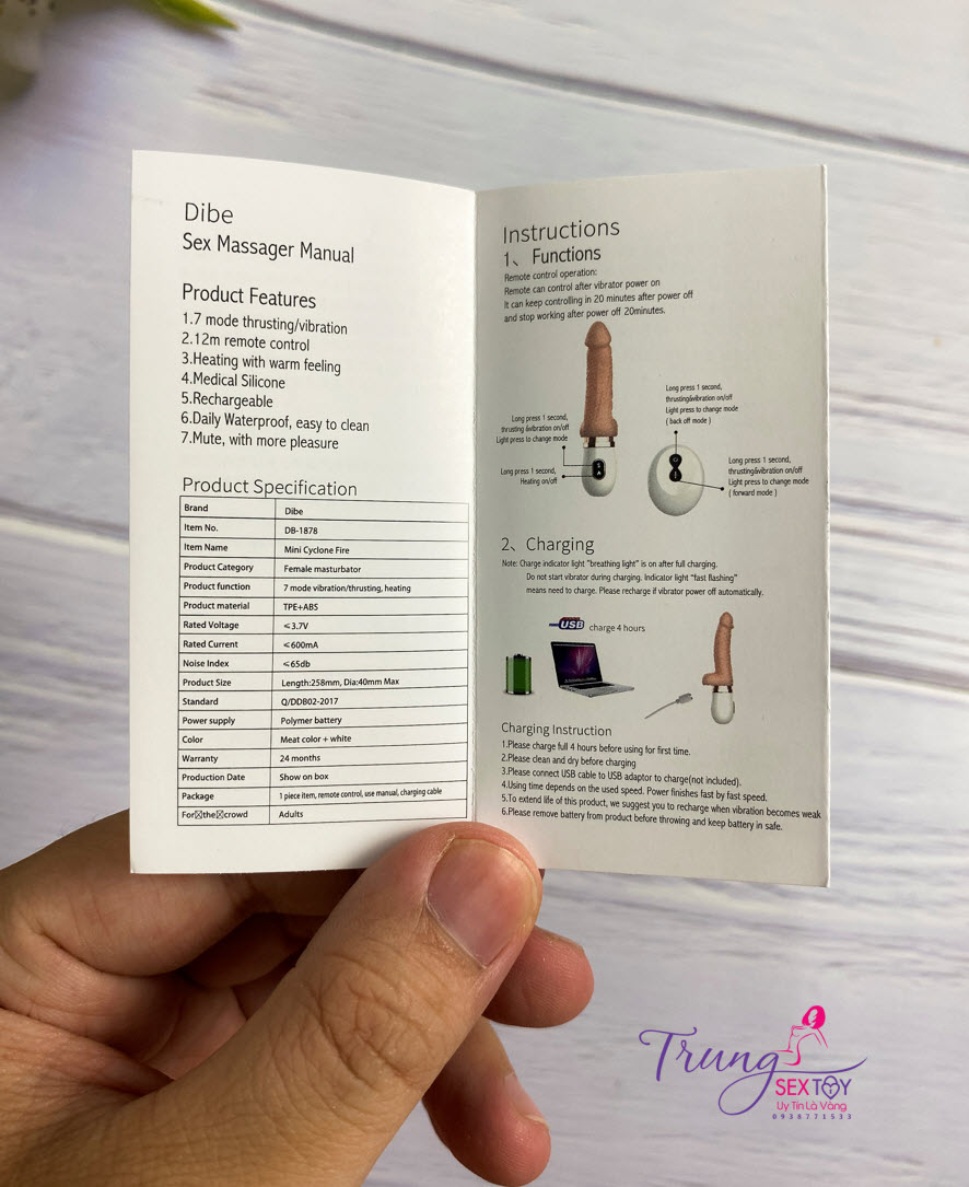 Dương vật giả Dibe điều khiển từ xa có nhiệt trải nghiệm siêu phê