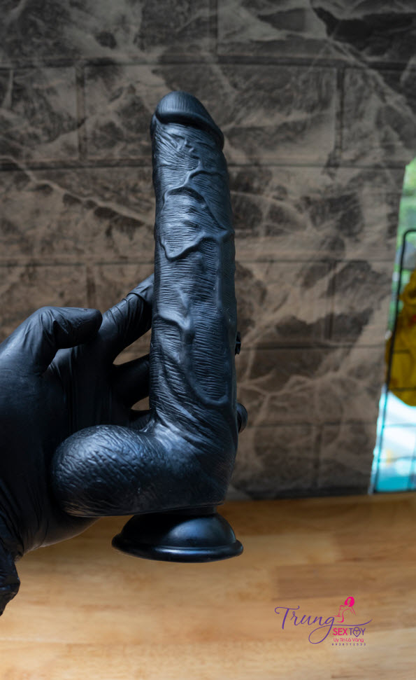 Dương Vật Giả Gắn Tường 20x4cm Đen Thật Như Tự Nhiên