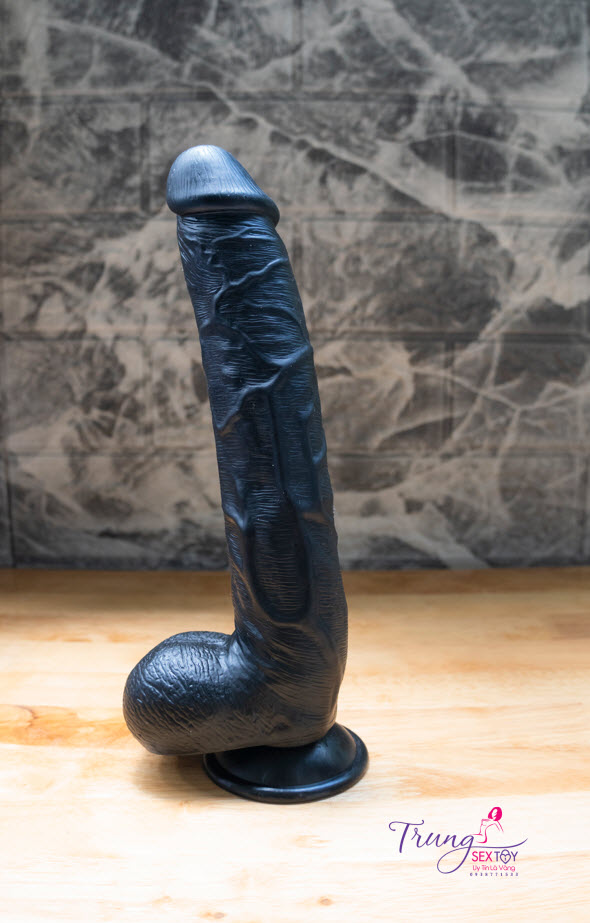 Dương Vật Giả Gắn Tường 20x4cm Đen Thật Như Tự Nhiên
