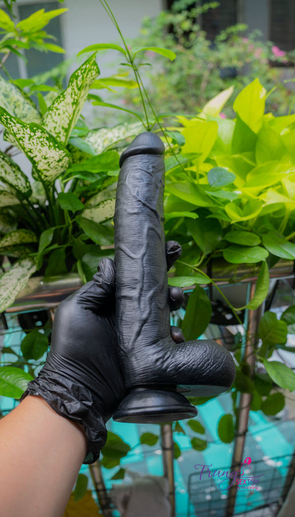 Dương Vật Giả Gắn Tường 20x4cm Đen Thật Như Tự Nhiên