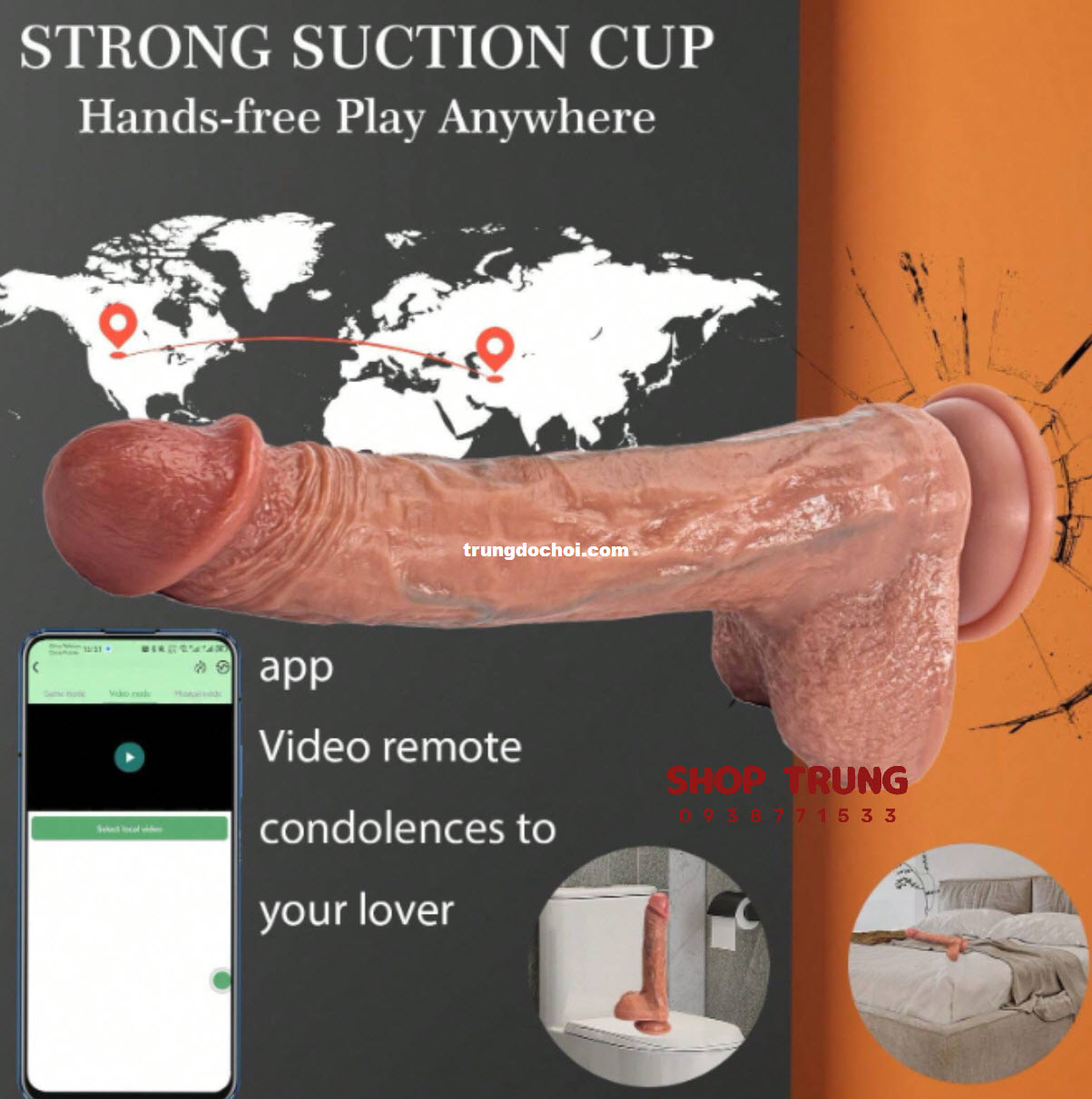 Dương Vật Giả Tốt Nhất 10 Chế Độ Rung Thụt APP Điều Khiển Từ Xa