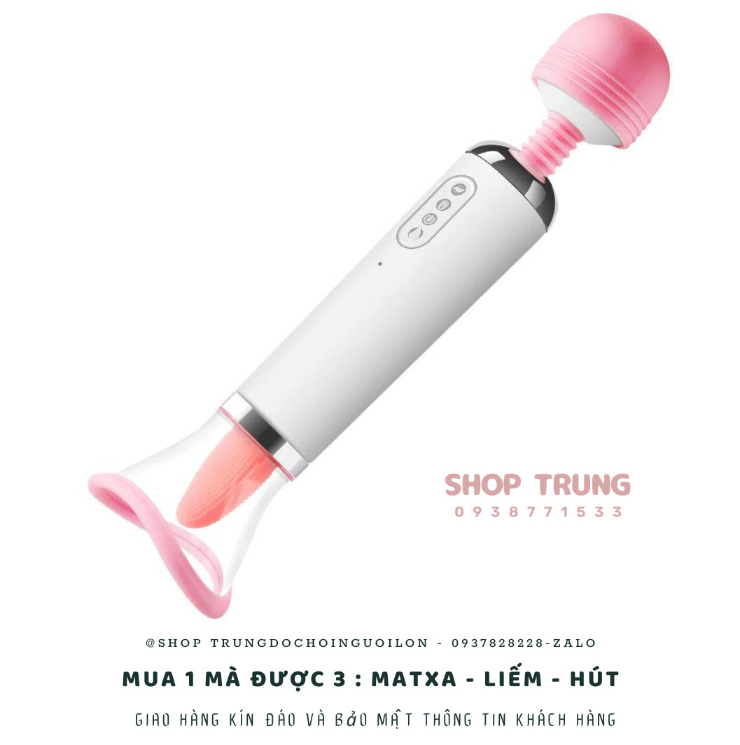Máy Massage Âm Đạo 3 Trong 1 Rung Liếm Hút 12 Chế Độ Kích Thích