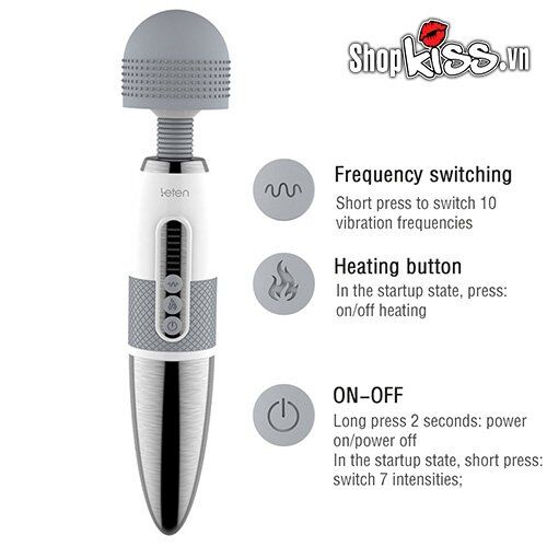 Chày rung cao cấp Leten Lightning sưởi ấm rung 7 chế độ silicon mềm