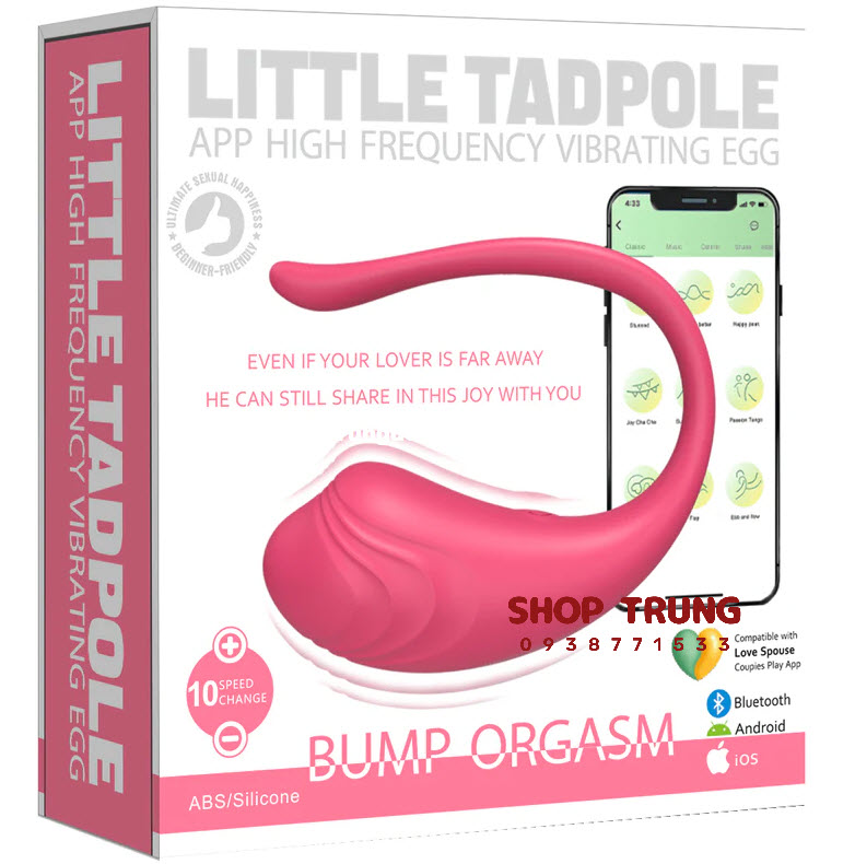 Trứng Rung Little Tadpole điều khiển App kích thích cực đỉnh Trứng Rung Little Tadpole điều khiển App kích thích cực đỉnh