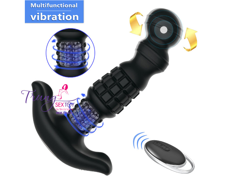 Kích Thích Hậu Môn Rung Xoay 360 Độ Tùy Chỉnh Điều Khiển