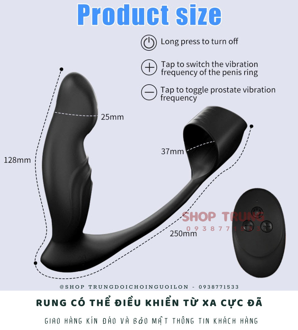 Butt Plug Dual Motor cao cấp Đồ chơi hậu môn nam tăng khoái cảm