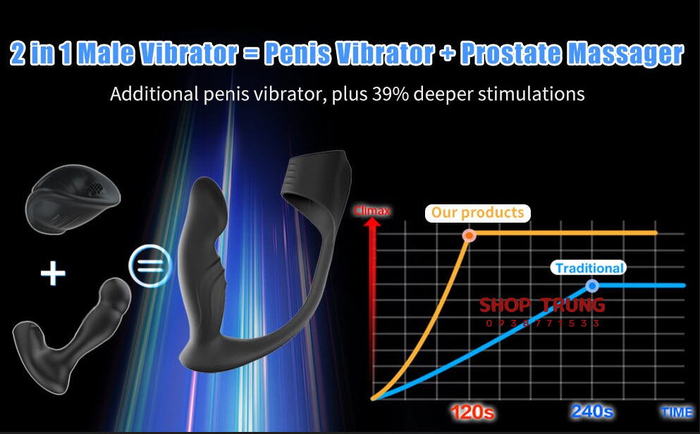 Butt Plug Dual Motor cao cấp Đồ chơi hậu môn nam tăng khoái cảm