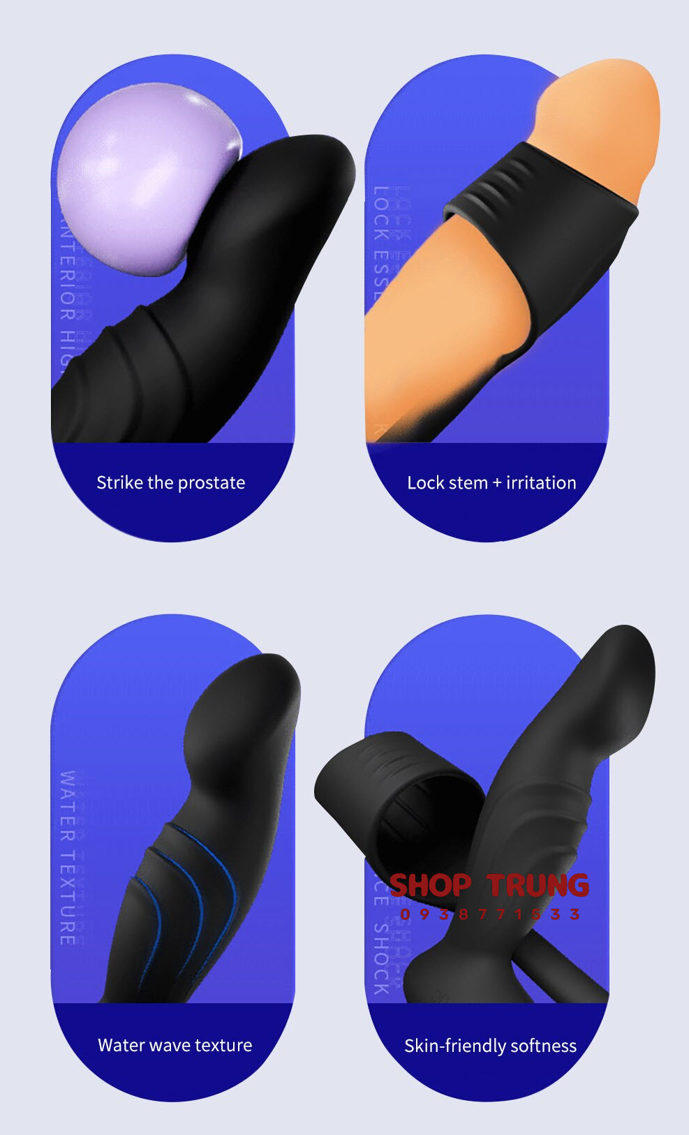 Butt Plug Dual Motor cao cấp Đồ chơi hậu môn nam tăng khoái cảm