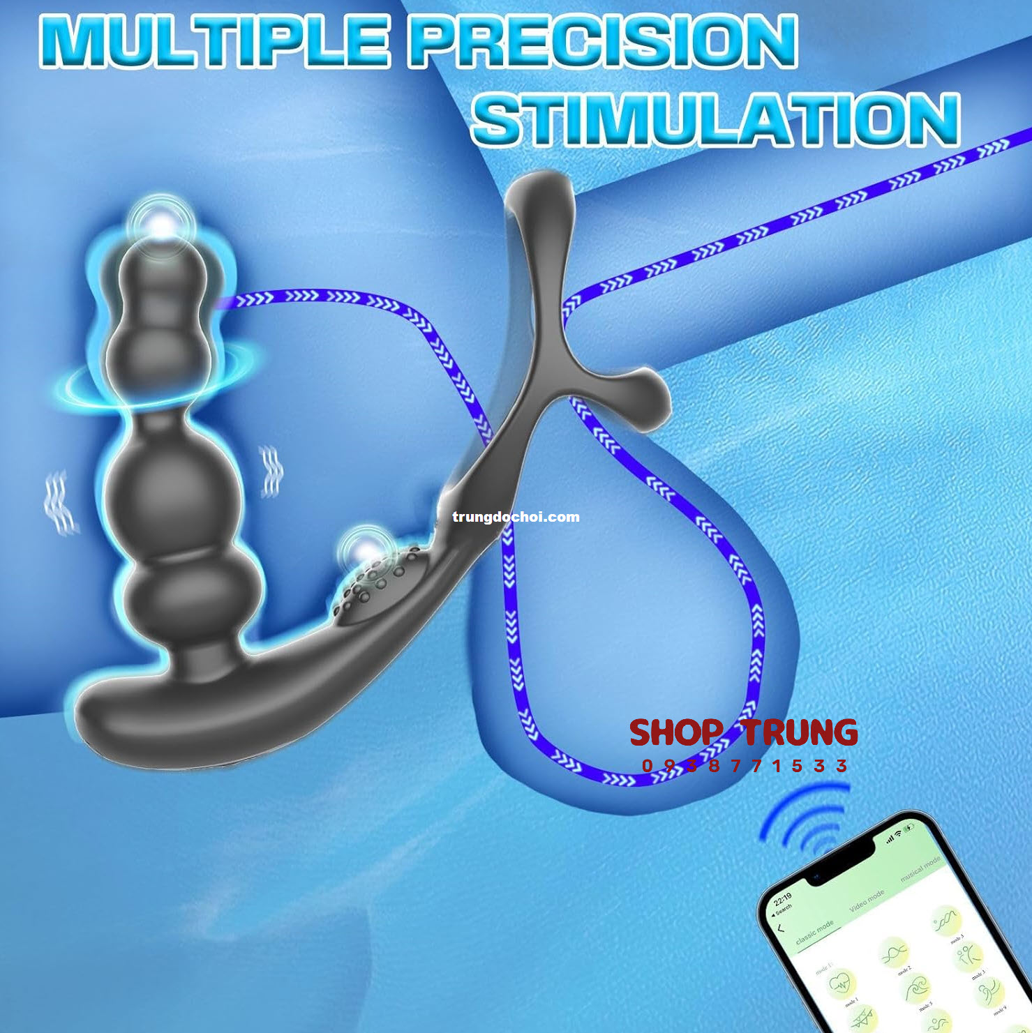 Máy Rung Hậu Môn 10 Chế Độ 3 Tốc Độ Ngoáy Đa Năng An Toàn