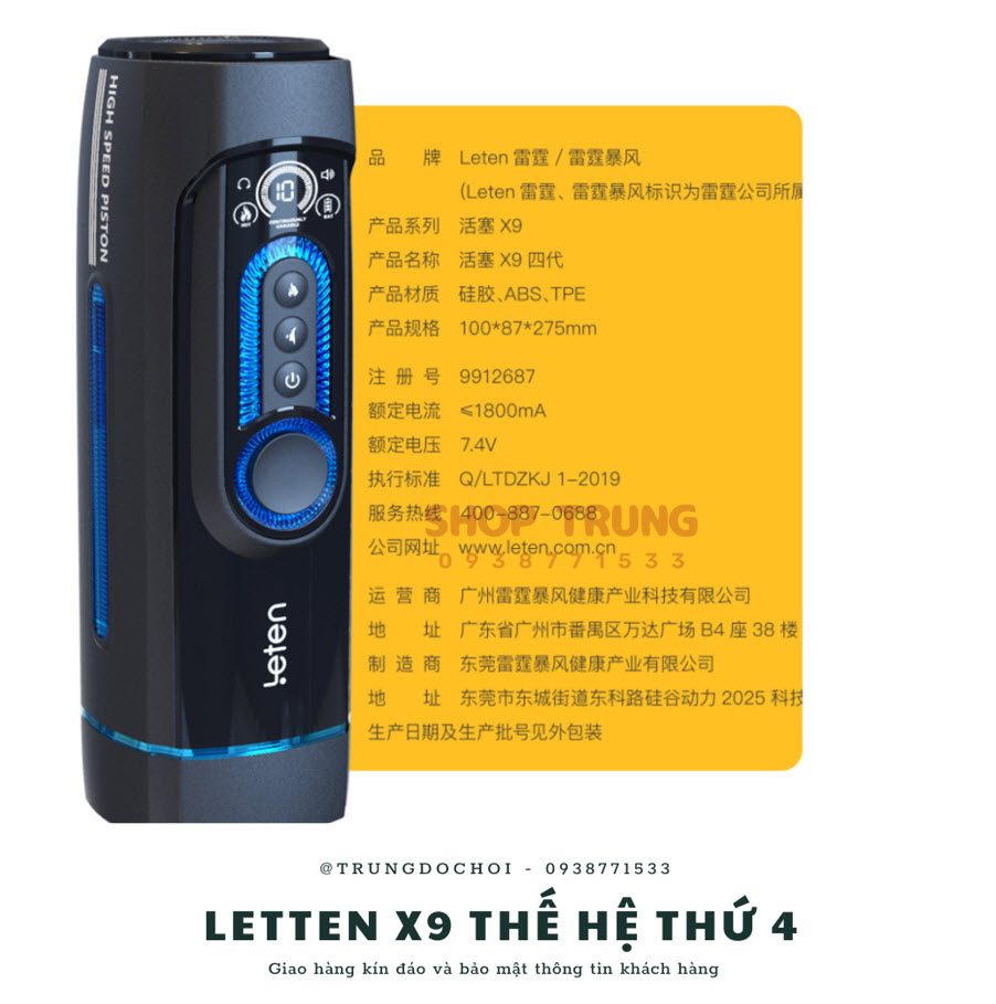  Kho sỉ Letten X9 Piston rung mạnh mẽ giúp các anh dễ lên đỉnh giá rẻ