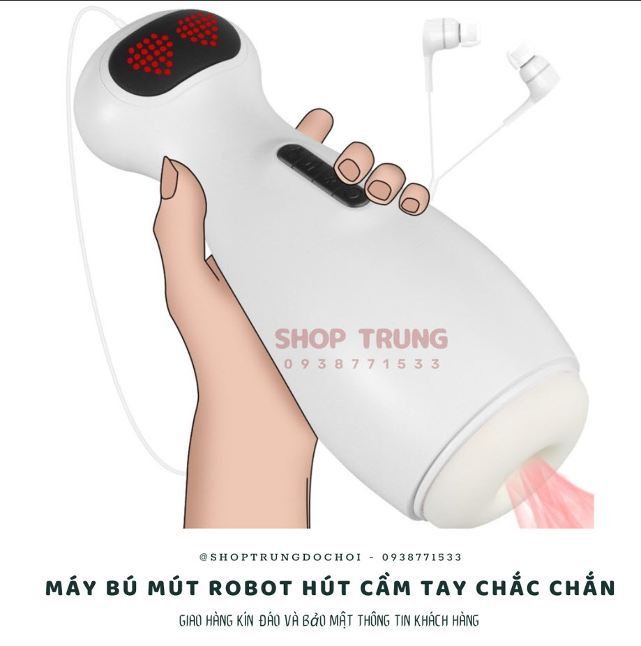 Máy rung bú hút co thắt Cute Robot hàng chính hãng giá tốt Máy rung bú hút co thắt Cute Robot hàng chính hãng giá tốt