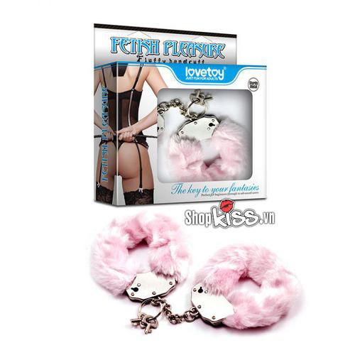 Còng tay kim loại đệm bông mềm mại dụng cụ chơi bạo dâm an toàn