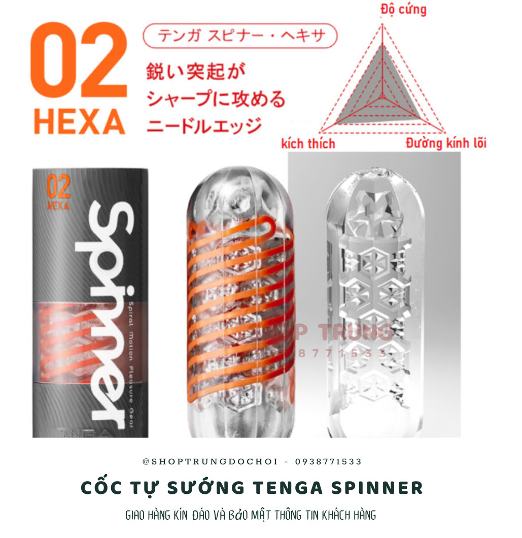 Cốc thủ dâm Tenga Spinner Nhật Bản công nghệ xoắn ốc lạ mắt kích thích
