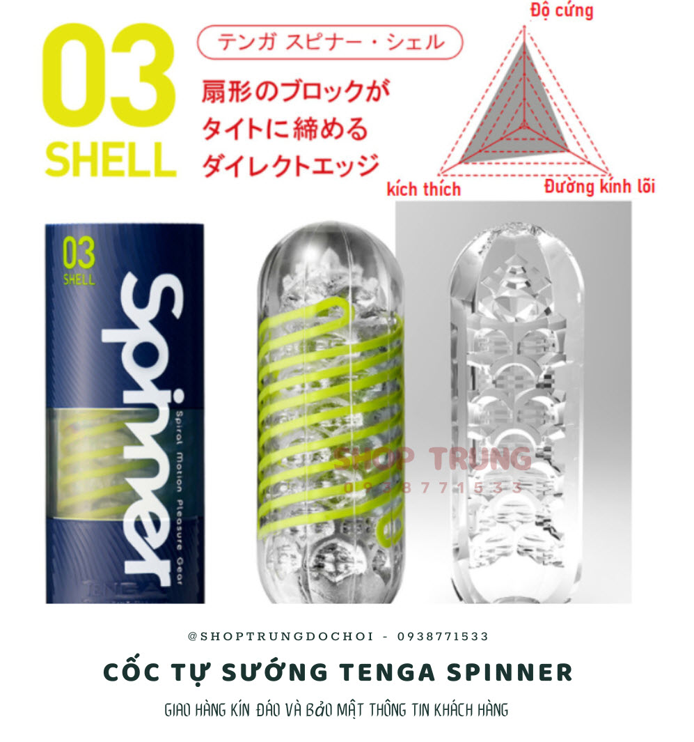 Cốc thủ dâm Tenga Spinner Nhật Bản công nghệ xoắn ốc lạ mắt kích thích