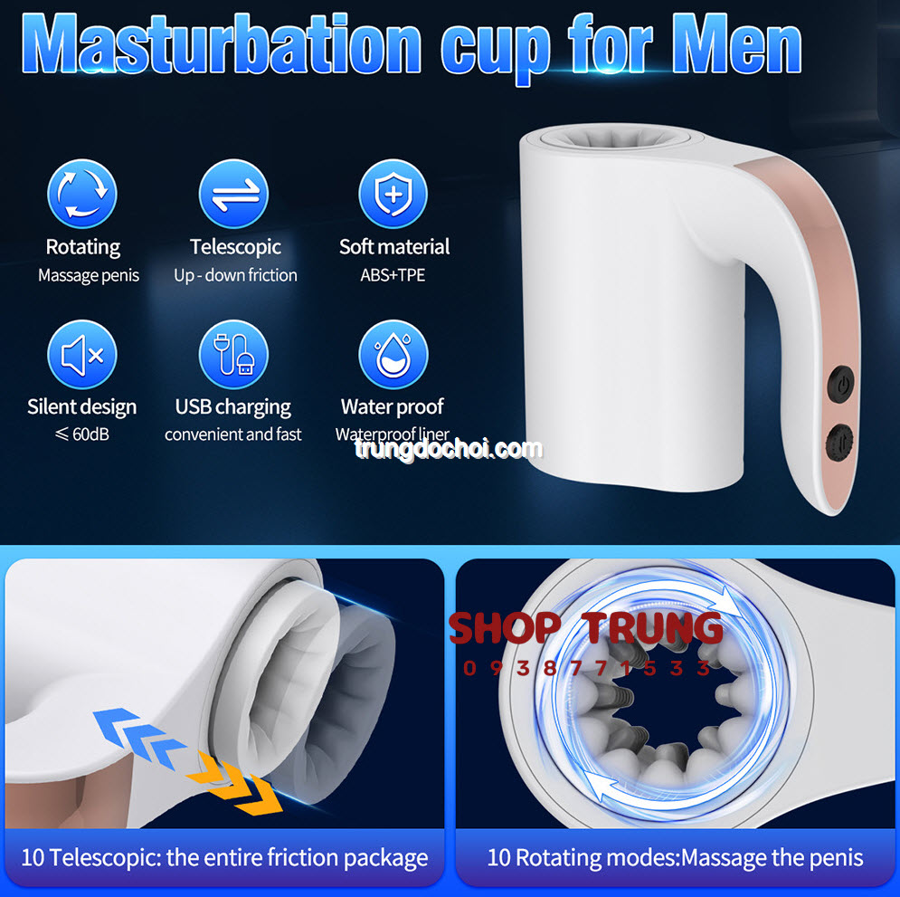 Cốc Tự Sướng 10 Chế Độ Đa Năng Thụt Xoay Siêu Phê Mua Ngay