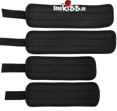 Bộ còng tay chân Lovetoy Struggle bạo dâm vải nỉ kích thích cuộc yêu