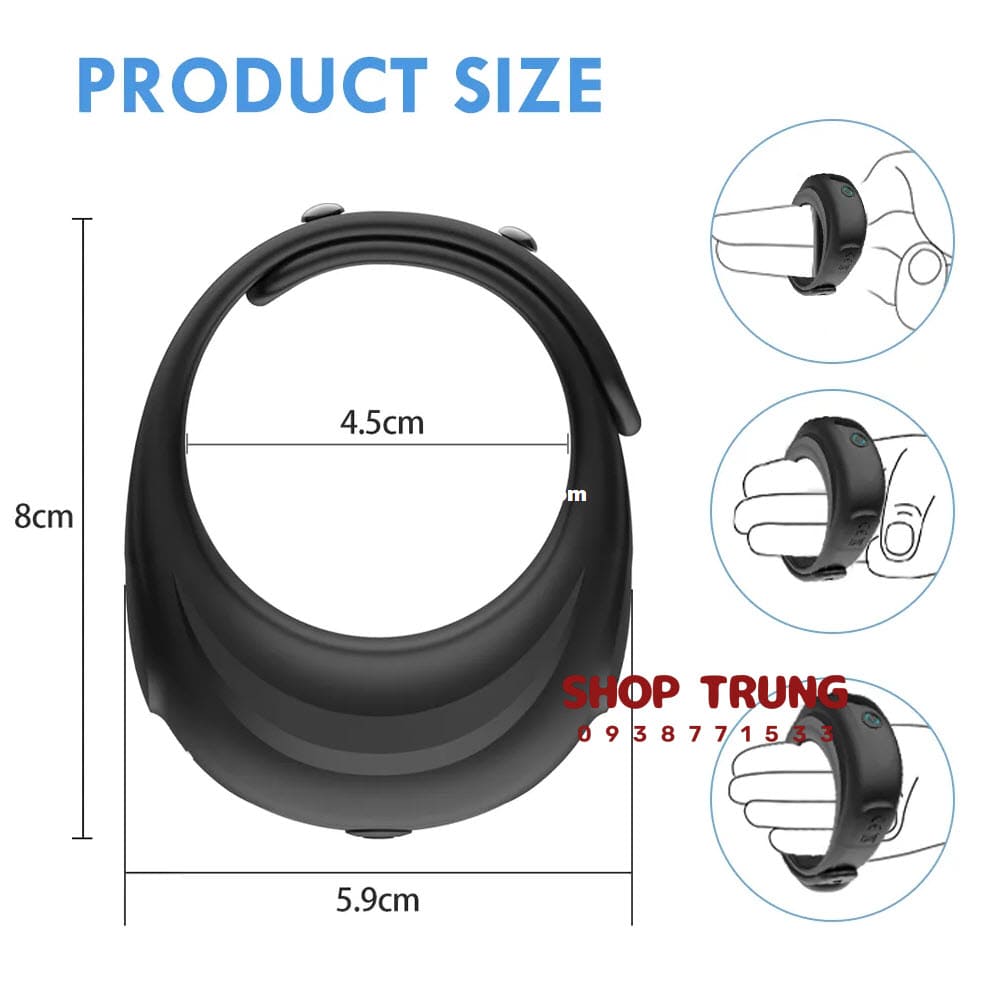 Vòng rung dương vật 10 chế độ mới 2024, tăng khoái cảm