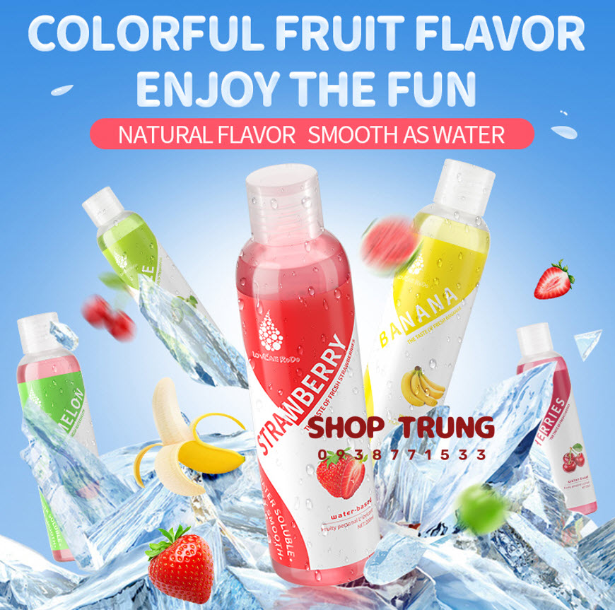 Gel bôi trơn hương trái cây thơm mát tăng khoái cảm, an toàn