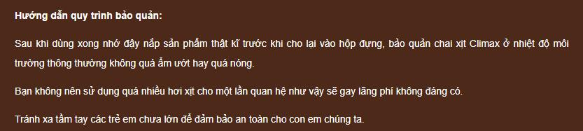 Thuốc Xịt Climax Tăng Khoái Cảm Ngăn Xuất Tinh Sớm Hiệu Quả
Thuốc Xịt Climax Tăng Khoái Cảm Ngăn Xuất Tinh Sớm Hiệu Quả