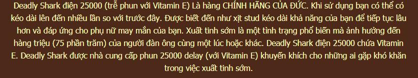 Deadly Shark Thuốc Xịt Trị Xuất Tinh Sớm Tăng Khoái Cảm