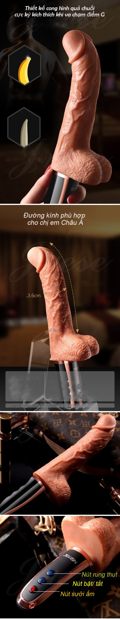 Dương Vật Giả Cao Cấp Rung Thụt Ấm Tự Động Kích Thích Mạnh Mẽ