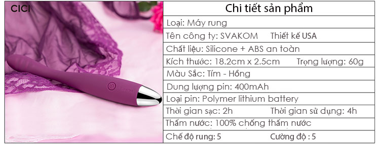 Máy Massage Mini Rung 25 Chế Độ Cao Cấp SVAKOM CICI Kích Thích Điểm G Máy Massage Mini Rung 25 Chế Độ Cao Cấp SVAKOM CICI Kích Thích Điểm G