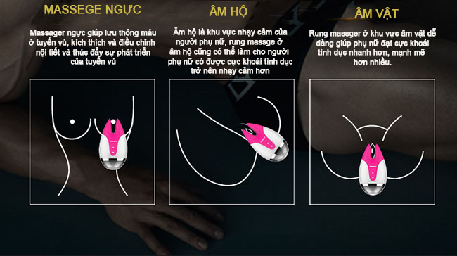 Máy massage điểm G nhũ hoa Nalone Fifi 2 rung mạnh trứng DC54T