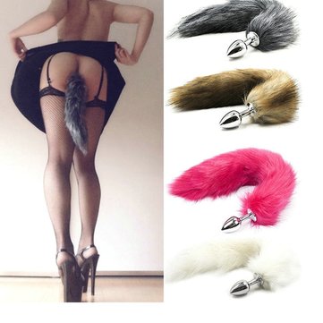 Phụ Kiện Phích Cắm Đuôi Cáo Lông Thật Xù Đẹp Mẫu Mới