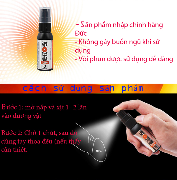 Xịt Kéo Dài Quan Hệ Đức Eros 3 Top Level XTS17A Chính Hãng