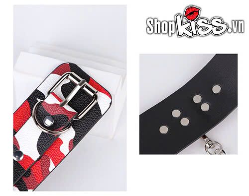 Còng tay da PU Camouflage chất - Phụ kiện bạo dâm cá tính