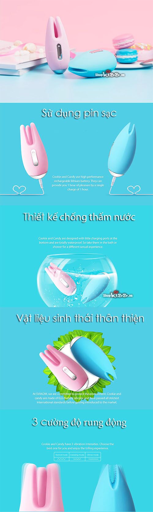 Svakom Cookie Candy 유두 G스팟 진동기 미국 정품 강력 최신