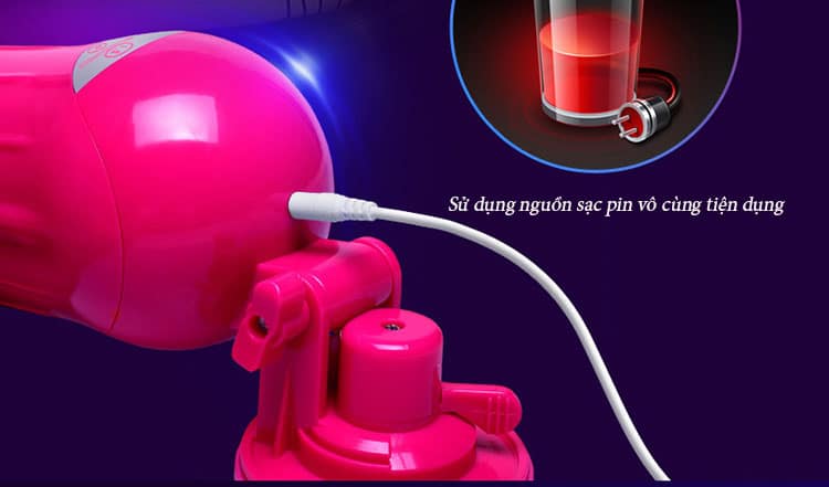 Dương vật giả tự động Augus DC50A 13cm rung thụt xoay góc điều khiển tiện Dương vật giả tự động Augus DC50A 13cm rung thụt xoay góc điều khiển tiện