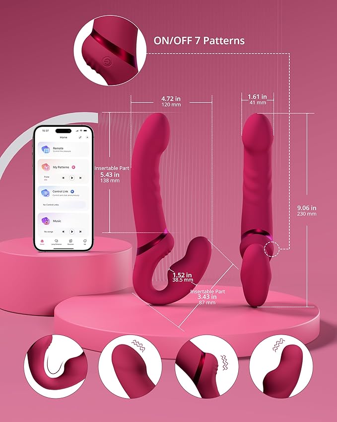 Lovense Lapis dương vật giả đôi đầu rung xoay kích thích tuyệt đỉnh
