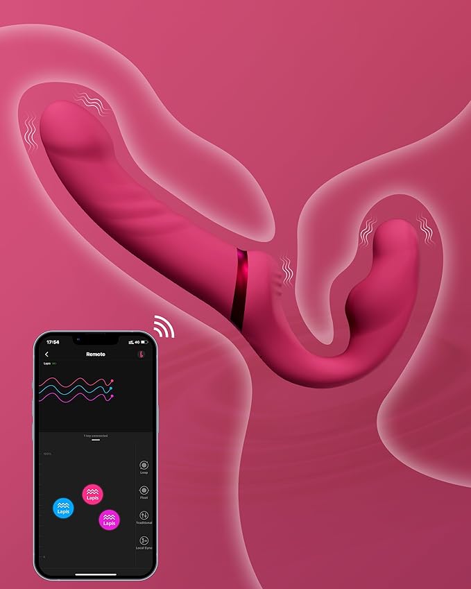 Lovense Lapis dương vật giả đôi đầu rung xoay kích thích tuyệt đỉnh