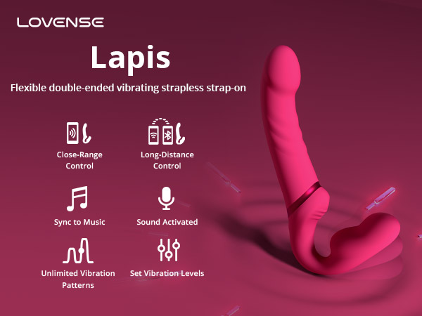 Lovense Lapis dương vật giả đôi đầu rung xoay kích thích tuyệt đỉnh