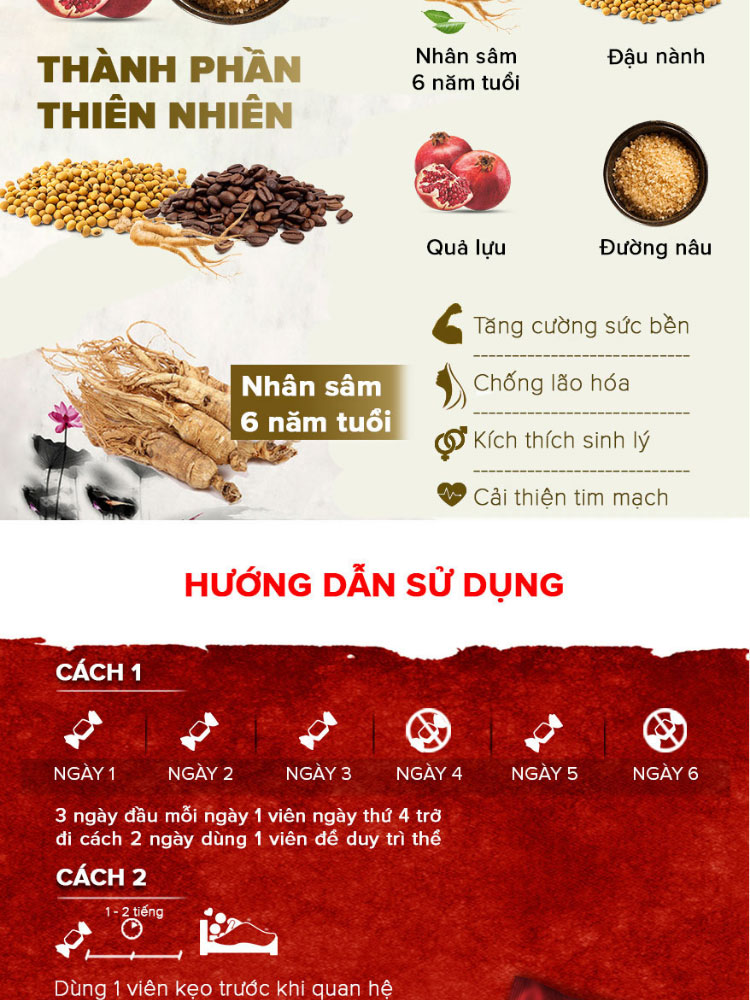 Kẹo Sâm Hamer USA Chính Hãng tăng lực năng lượng sức khỏe