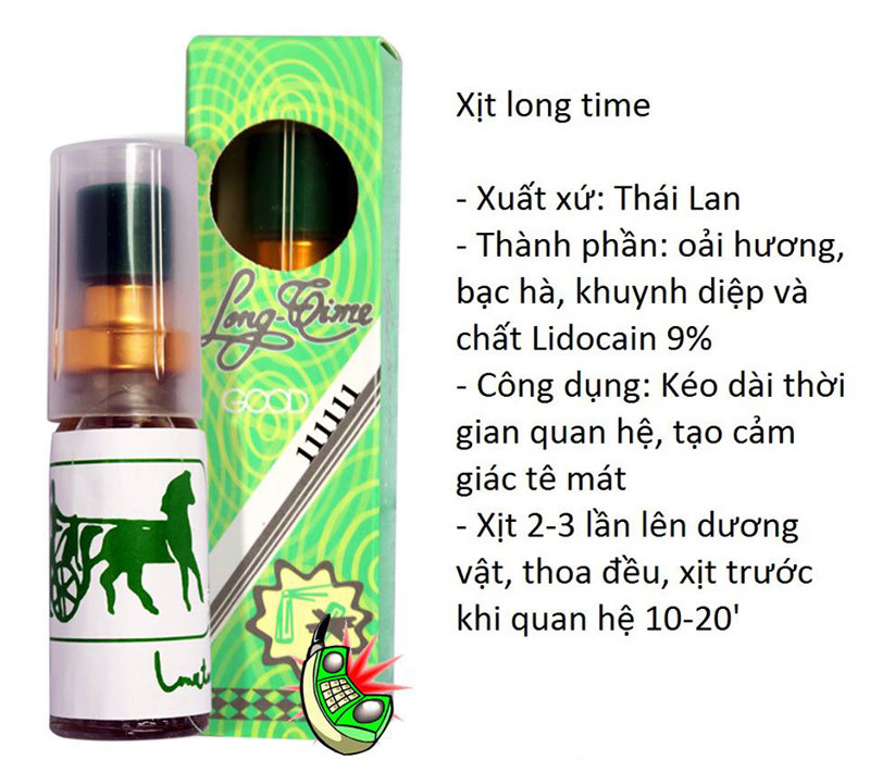 Chai Xịt Lạnh Thái Lan Longtime 5ml Kéo Dài Thời Gian Quan Hệ