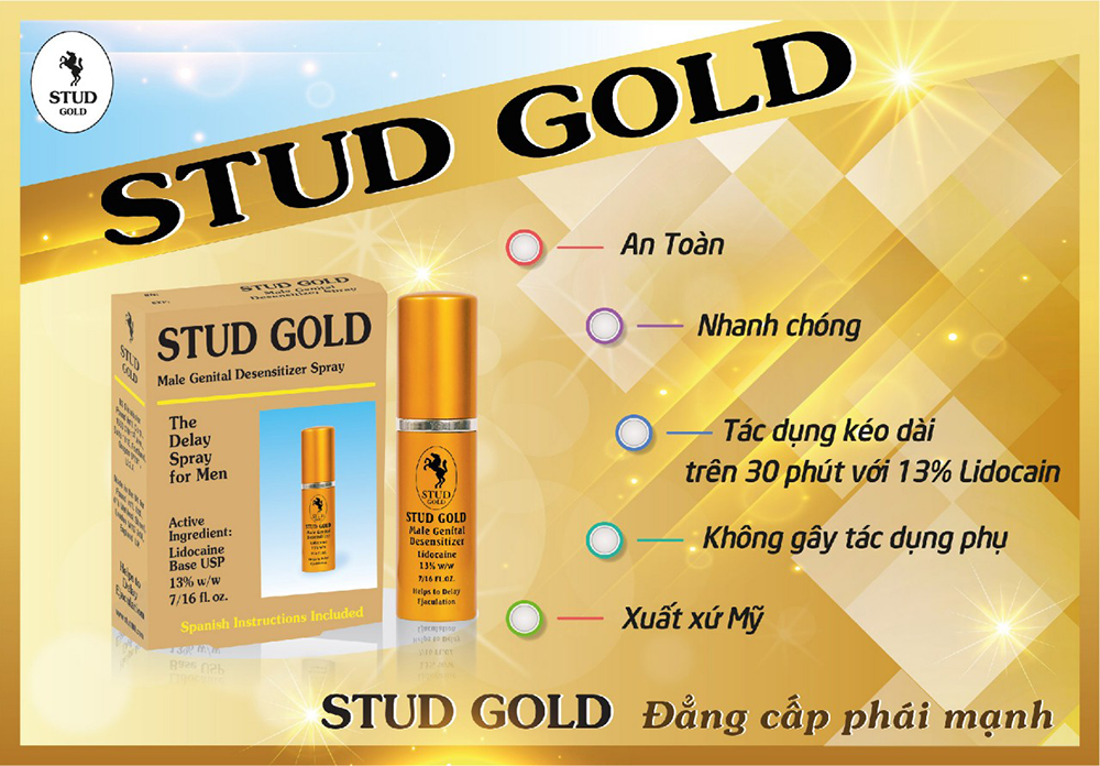 Chai Xịt Stud Gold 12ml Kéo Dài Thời Gian Hiệu Quả