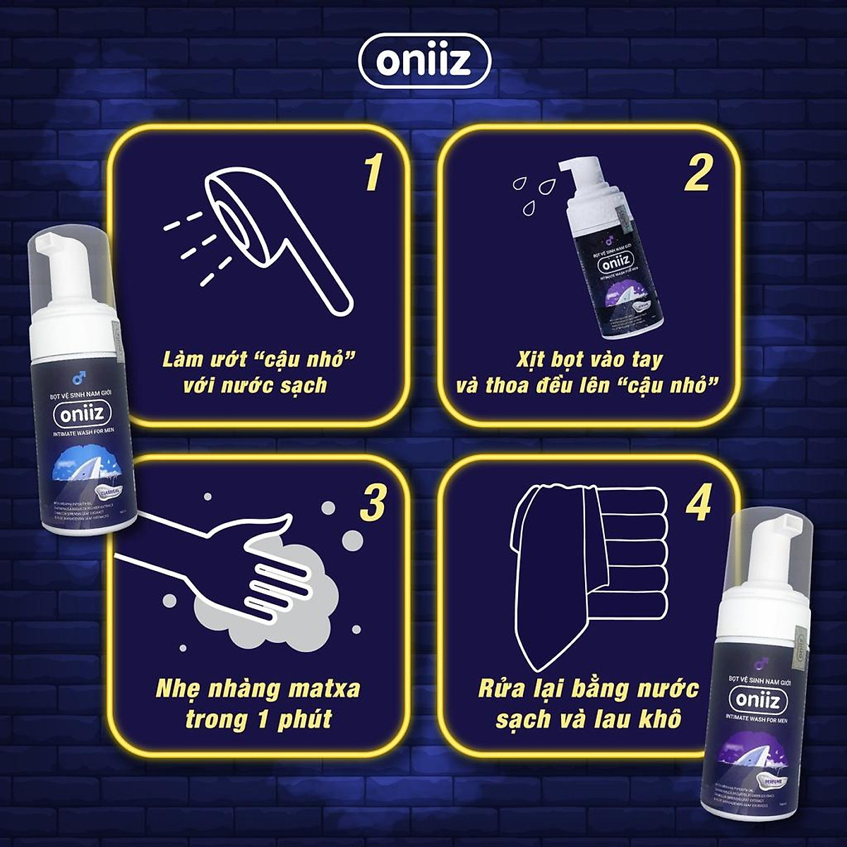 Bọt Vệ Sinh Nam Oniiz 100ml – Sạch Sẽ, Thoáng Mát, Tự Tin