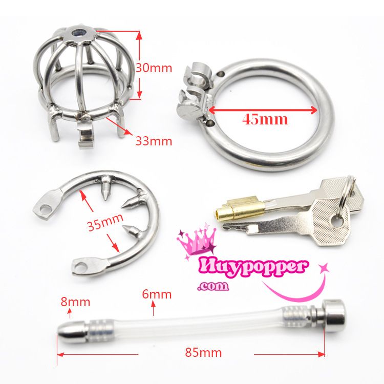 Khóa Dương Vật Inox Bền Chắc Vòng Gai An Toàn Thông Tiểu